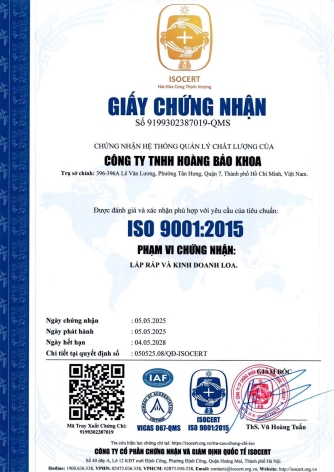 Chứng nhận ISO 9001:2015 | HBK SOUND Chứng nhận ISO 9001:2015 | HBK SOUND